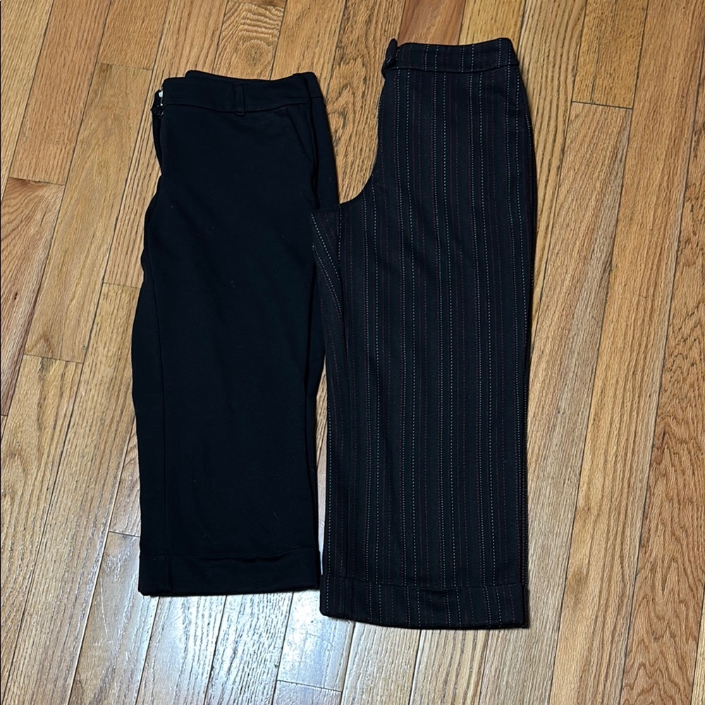 New York & Company Black (size 4) and Striped (size s) Capris